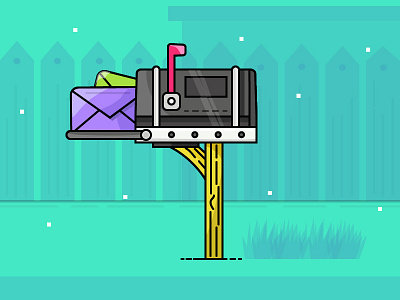 Daily Illustration Challenge Day (8/31) - Mail box box challenge daily email geometric illustration inbox letter line mail mailbox wood