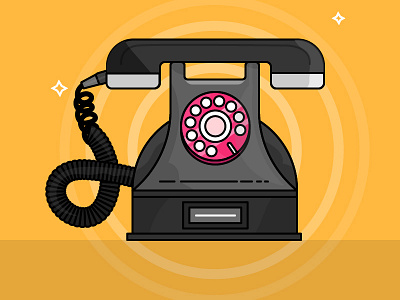 Vintage dialer Telephone black call challenge daily geometry icon illustration phone vector vintage work