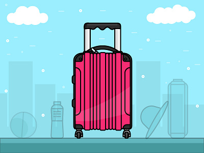 Travel Case - day 13/31 -daily illustration Challenge case challenge clean cloud daily fun geometric holiday illustration travel