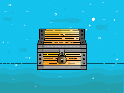 Treasure Chest-day 14/31 - daily illustration challenge challenge chest daily geometric gold illustration lines lock lucky prize treasure vector