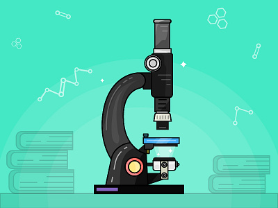 Day 16/31 - Microscope - daily illustration challenge books challenge clean daily data design education illustration microscope science shapes