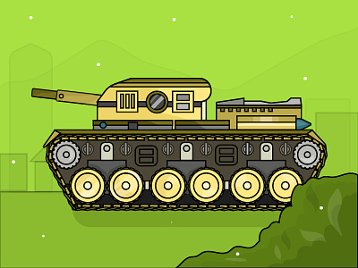 Army Tank - Day 17/31 - Daily Illustration Challenge battle challenge daily design game geometric gun illustration shapes tank vector war