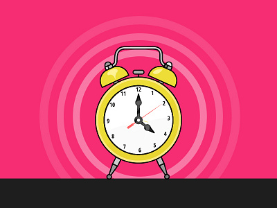 Day 19/31 - Alarm Clock - Daily Illustration Challenge alarm challenge circle clean clock daily event icon illustration reminder simple yellow