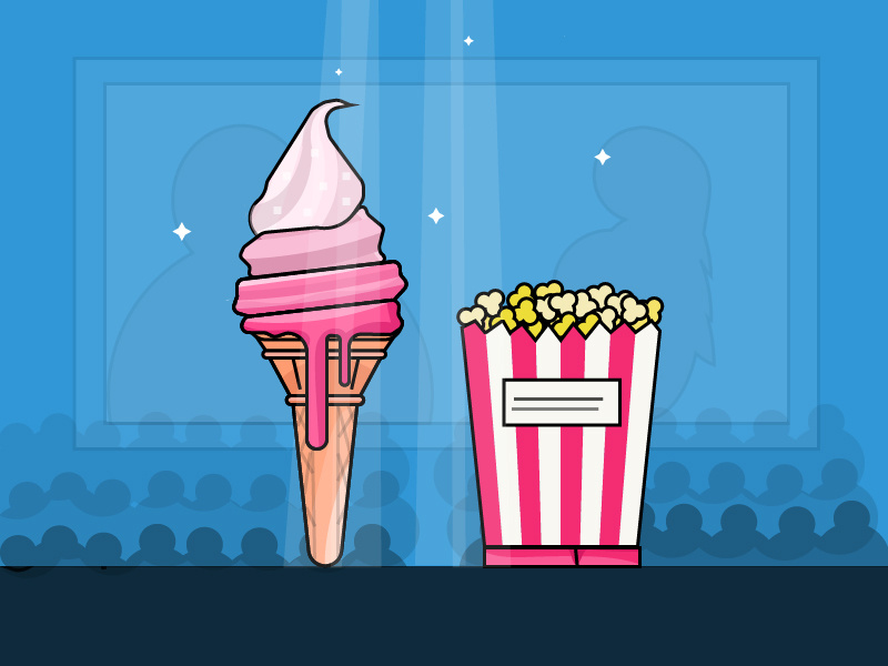 ice cream and popcorn day 20/31 by Fredaric Mathew Lal on Dribbble