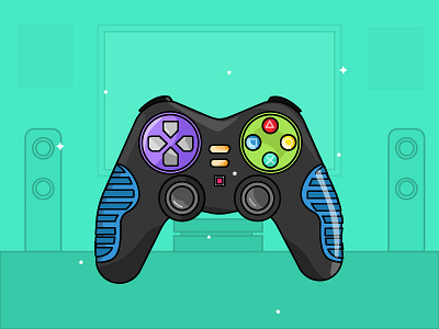 Joystick Game Controller - Day 21/31 button challenge controller daily fun game games icon illustration joystick playstation vector