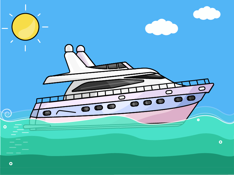 Luxury Yacht - Day 21/31 Daily Illustrations Challenge by Fredaric