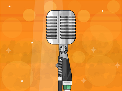 Stage Microphone - Day 25/31 - Daily illustration challenge challenge crowd daily event illustration light microphone music people radio song stage