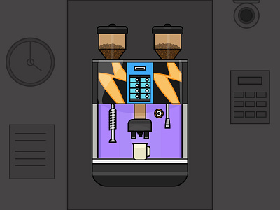 Coffee Vending Machine - Dat 26/31 Daily Illustration bean challenge coffee corporate cup daily illustration machine office vector vending