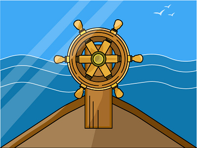 helm of a ship - Day 28/31 challenge daily day geometric helm illustration pirate sea ship vector vintage wood