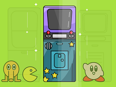 Arcade Game Machine - Day 29/31 arcade challenge character cute daily game illustration machine old pacman vector vintage