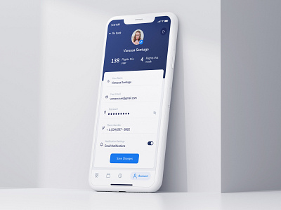 Airlines Account app blue clean concept design light minimal ui ux web