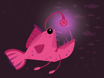 Angler Fish animals creative debut design drawing dribbble fish gillustrations icon illustration illustrator new