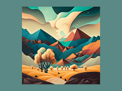 Abstract Landscape abstract design graphic design illustration landscape mountain