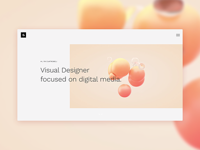 UI Design for my personal portfolio 3d c4d sketch ui ui design uiux visual web