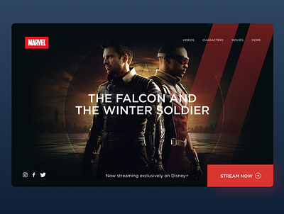The Falcon and the Winter Soldier Concept Website Page clean design minimal typography ui uiux ux web webconcept website