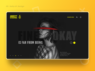 Daily UI 5 Amnesty International Header Concept brandidentity classic clean color concept design icon minimal typography ui uiux ux webconcept website