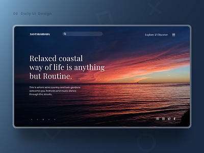 Daily UI 6 Santabarbara Concept UI branding classic clean color concept design image editing minimal typography ui uiux ux webconcept webdesign webdesigner website