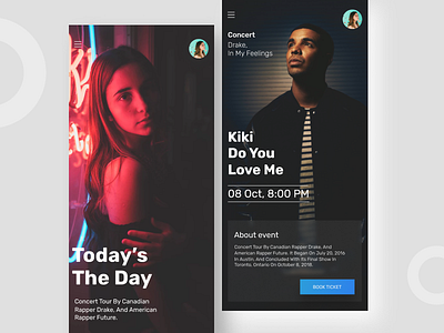 daily UI 6 Event App Concept android app app apps application app concept concept cta design event app image ios layout minimal music music app structure ui uiux ux