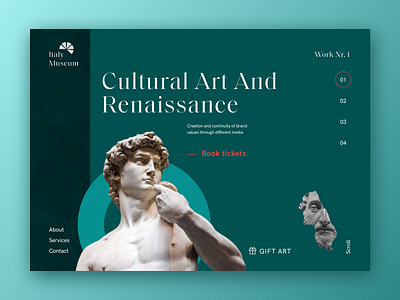 Italy Museum Wen concept UI color concept design illustration minimal typography ui uiux webconcept website