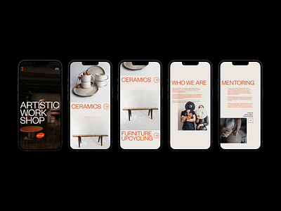 Concept for 8Komora website redesign artisan ceramics furniture handmade minimalism potterry ui ux web workshop