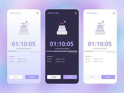 Baking Timer baking cooking countdown design recipe timer ui ux