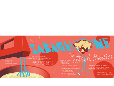 Zabaglione Illustrated Recipe food illustration italian lettering vector