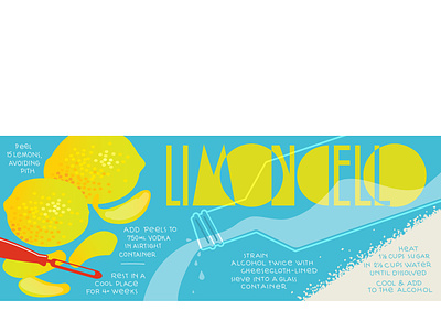 Limoncello Illustrated Recipe food illustration italian lettering vector