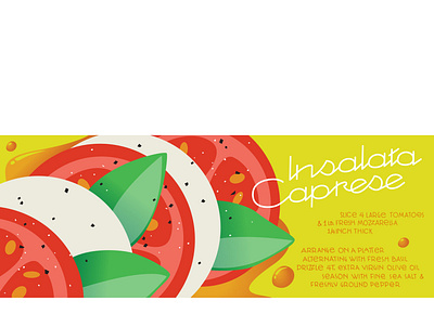 Caprese Salad Illustrated Recipe food illustration italian lettering vector