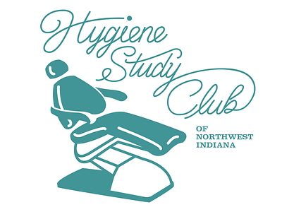 Hygiene Study Club chair dental doctor hygienist lettering medical script