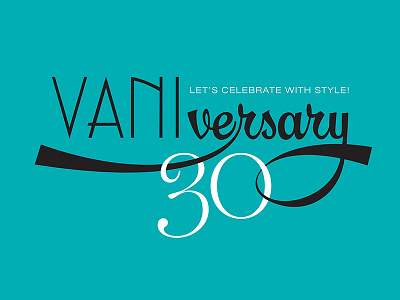 VANIS anniversary identity anniversary numbers script swash year