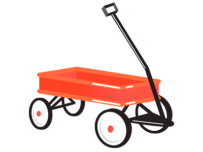 Little Wagon illustration kid radio flyer red toy wagon