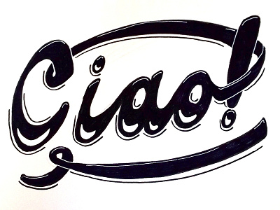 Ciao Lettering bold ciao decorative ink lettering paper script