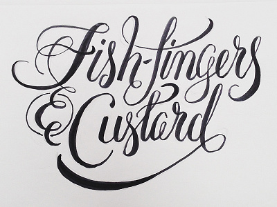 Fish fingers & custard calligraphy drwho lettering script