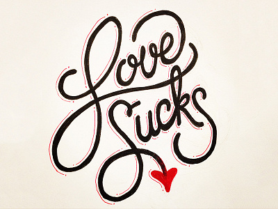 Love sucks lettering love script