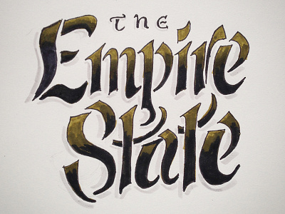 Empire State blackletter lettering new york nyc