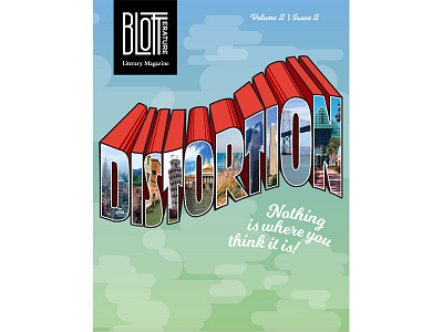 Distortion Magazine Cover lettering postcard travel