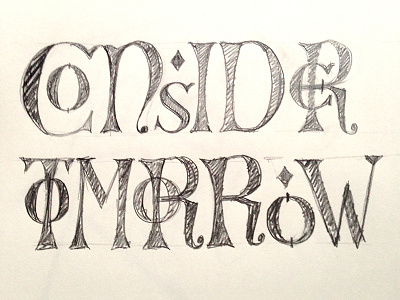 Consider Tomorrow display lettering