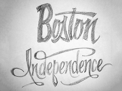 Boston Lettering Sketch brush casual lettering script