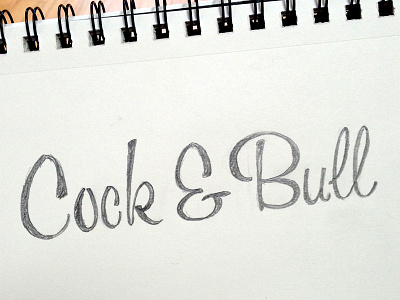 Cock & Bull Lettering Sketch casual lettering script