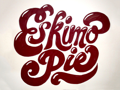 Eskimo Pie Lettering brush casual lettering script