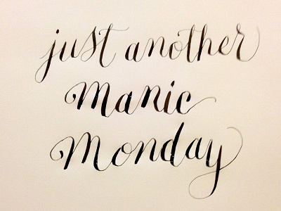 Manic Monday calligraphy script