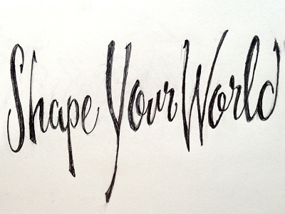 Shape Your World brush casual condensed lettering script