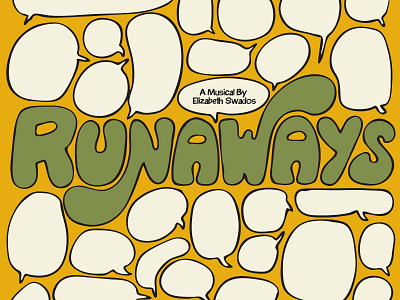 Runaways Musical Poster 70s casual lettering musical poster seventies theater