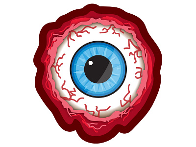 Creepy Eye Sticker Design eye halloween illustration scary