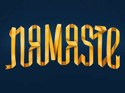 Namaste Ribbon Lettering lettering namaste ribbon yoga