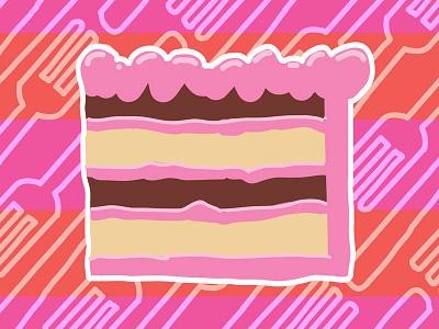 Cake bright cake illustration pink vector