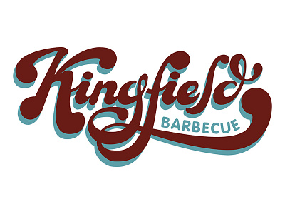 Kingfield BBQ casual food lettering restaurant script