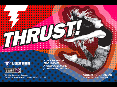 THRUST! cartoon comic dance halftone pattern pop pop art