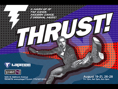 THRUST! cartoon comic dance halftone pattern pop pop art