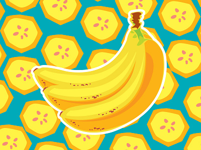 Banana Bunch food icon illustration tropical vector